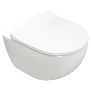 Plieger Zano wandclosetpack met wandcloset diepspoel Rim-ex met verdekte bevestiging 36.5x54cm m. Slim closetzitting met softclose m. lift-off wit 4970257