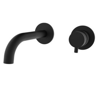 Plieger Napoli inbouw wandkraan 1 hendel met uitloop 18.3cm incl. inbouwdeel zwart 500428PLI0 mat black