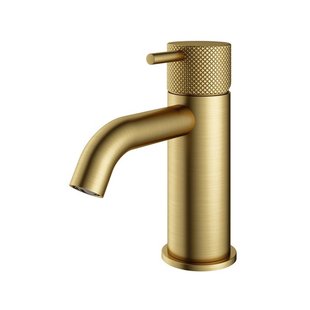 Hotbath Cobber X lage wastafelmengkraan zonder waste geborsteld messing pvd CX003CBBP