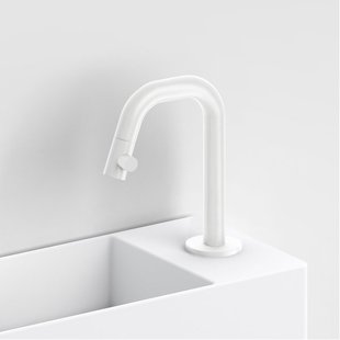 Clou Kaldur fonteinkraan 2x15.9cm korte uitloop rechts Wit mat CL/06.05.004.20.R