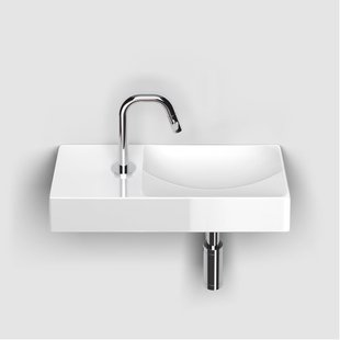 Clou Vale keramiek fontein 45x19x7cm kraangat links wit glans CL/03.03162.01.L