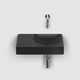 Clou Vale fonteinen keramiek fontein 38x19x7cm zonder kraangat links Zwart mat CL/03.30161.L