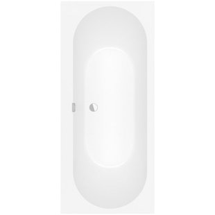 Villeroy & Boch Oberon 2.0 kunststof duobad quaryl rechthoekig 170x75x47cm - incl. poten en afvoer-/overloopcombinatie mat wit ubq170obr2dv-rw