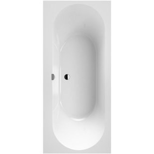 Villeroy & Boch Oberon 2.0 kunststof duobad quaryl rechthoekig 180x80x47cm - incl. poten en afvoer-/overloopcombinatie mat wit ubq180obr2dv-rw