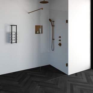 BRAUER Void inloopdouche helder glas 100x200 incl. glascoating PVD koper geborsteld GS-VOI1H100200GK