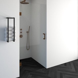 BRAUER Void nisdeur helder glas 90x200 omkeerbaar incl. glascoating PVD koper geborsteld GS-VON1H90200GK