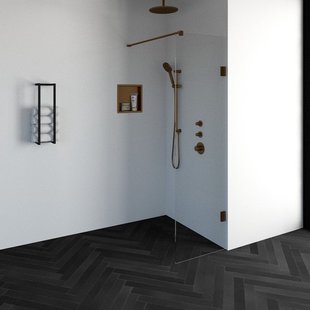 BRAUER Void inloopdouche helder glas 60x200 incl. glascoating PVD koper geborsteld GS-VOI1H60200GK