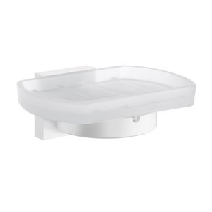 Smedbo House Zeepschaal - 12x8cm - wandmodel - mat wit/ mat glas RX342 Smedbo House Zeepschaal - 12x8cm - wandmodel - mat wit/ mat glas RX342