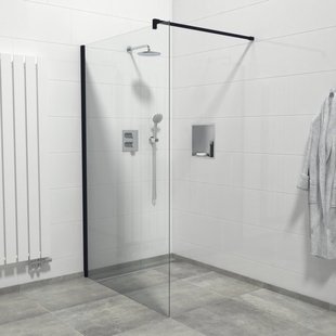 Saniclass Bellini Inloopdouche - 50x200cm - helder glas - mat zwart WR50-B/C Saniclass Bellini Inloopdouche - 50x200cm - helder glas - mat zwart WR50-B/C
