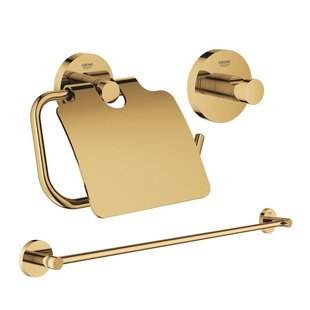 GROHE Essentials accessoireset 3-delig met handdoekhouder, handdoekhaak en toiletrolhouder met klep Cool sunrise sw98980/sw99004/sw99020/