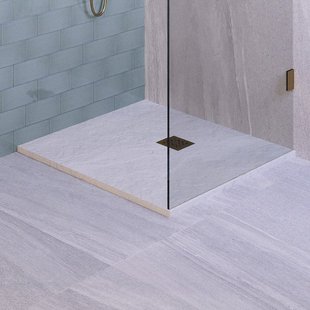 BRAUER Asteroid Douchebak 90x90 incl. antislip en antibacterieel mineraalmarmer mat wit DB-AS9090MW