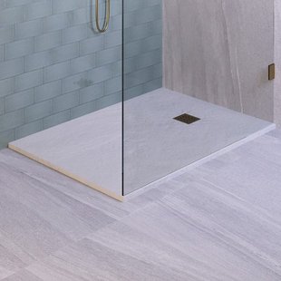 BRAUER Asteroid Douchebak 90x140 incl. antislip en antibacterieel mineraalmarmer mat wit DB-AS90140MW