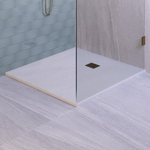 BRAUER Asteroid Douchebak 100x120 incl. antislip en antibacterieel mineraalmarmer mat wit DB-AS100120MW