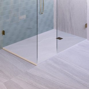 BRAUER Asteroid Douchebak 100x180 incl. antislip en antibacterieel mineraalmarmer mat wit DB-AS100180MW