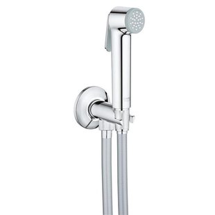 GROHE Tempesta-F Trigger Spray 30 Handdoucheset - 1 straalsoort - rond - met houder - met geïntegreerde hoekstopkraan - gladde slang - 125cm - chroom 26358000