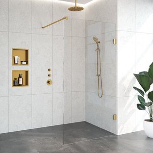 BRAUER Void inloopdouche helder glas 110x200 incl. glascoating PVD goud geborsteld GS-VOI1H110200GG