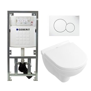 Villeroy & Boch O.novo Compact inbouwset met diepspoel wandcloset wit softclose zitting afdekplaat wit 0701131/0124162/0124182/0700518/ Villeroy & Boch O.novo Compact inbouwset met diepspoel wandcloset wit softclose zitting afdekplaat wit 0701131/0124162/0124182/0700518/