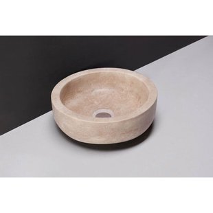 Forzalaqua Verona Xs waskom 30x30x10cm Rond Natuursteen Travertin gezoet 100365