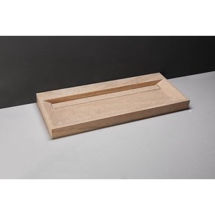 Forzalaqua Bellezza wastafel 120.5x51.5x9cm Rechthoek 2 kraangaten Natuursteen Travertin gezoet 100347 Forzalaqua Bellezza wastafel 120.5x51.5x9cm Rechthoek 2 kraangaten Natuursteen Travertin gezoet 100347
