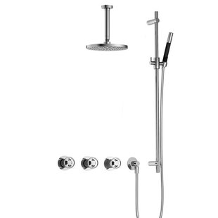 Hotbath Cobber IBSW70 Regendoucheset inbouw - 15cm plafondarm - 20cm ronde hoofddouche - staafhanddouche - glijstang - chroom IBSW70CR27