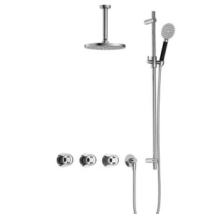 Hotbath Cobber IBSW70 Regendoucheset inbouw - 15cm plafondarm - 20cm ronde hoofddouche - 3 standen handdouche - glijstang - chroom IBSW70CR127