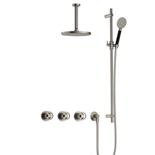Hotbath Cobber IBSW70 Regendoucheset inbouw - 15cm plafondarm - 20cm ronde hoofddouche - 3 standen handdouche - glijstang - Geborsteld nikkel IBSW70GN127