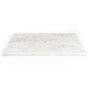 Saniclass Dia Wastafelblad - 80x46cm - 1 kraangat - 1 sifonuitsparing - marmer - wit gepolijst Saniclass Dia Wastafelblad - 80x46cm - 1 kraangat - 1 sifonuitsparing - marmer - wit gepolijst