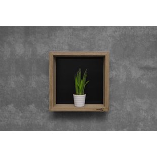 Looox Wood collection wand BoX 30x30cm met achterplaat zwart mat eiken zwart mat wbox30mz