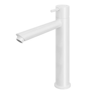 Hotbath Cobber hoge wastafelmengkraan met rechte uitloop zonder waste mat wit CB003HSWH