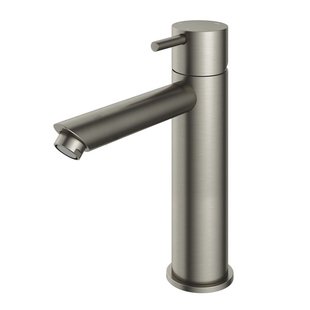 Hotbath Cobber middelhoge wastafelmengkraan met rechte uitloop zonder waste geborsteld nikkel CB003MSGN