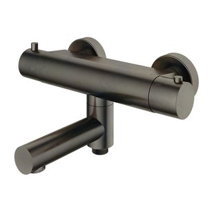 Hotbath Buddy thermostatische badmengkraan met wegdraaibare uitloop omstel uitloop verouderd ijzer B020AI