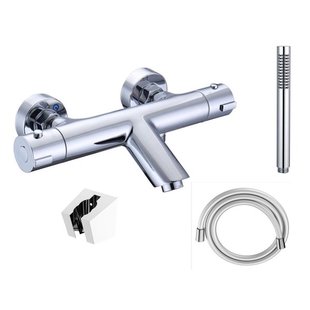 Adema Sparkle 2.0 thermostatische bad-/douchekraan - staafhanddouche en houder - incl. doucheslang - chroom SW696250 / SW496806 / SW496819 / SW496810