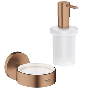 GROHE Essentials Zeepdispencer - 160ml - met houder - wandmontage - brushed warm sunset SW98939 / SW98931