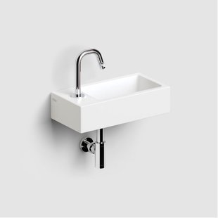 Clou Flush Fontein - 36x18x9cm - kraangat links - met afvoerplug - keramiek - mat wit CL/03.02032