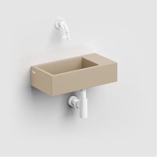 Clou Flush 3 fontein 36x18cm zonder kraangat rechts mat mosterd ker CL/03.34031