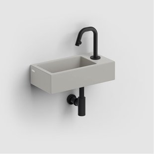 Clou Flush 3 fontein 36x18cm met kraangat rechts mat grijs keramiek CL/03.32030