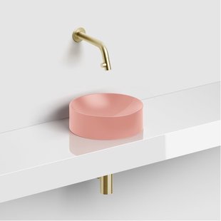 Clou Vale fontein 22cm Keramiek rond zonder kranenbank mat roze CL/03.40164