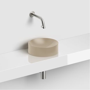 Clou Vale fontein 22cm Keramiek rond zonder kranenbank mat mosterd CL/03.34164