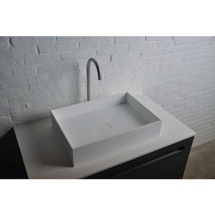 Ideavit Solidjoy opbouw wastafel 50x35x11cm rechthoek 0 kraangaten 1 wasbak Solid surface wit 285074