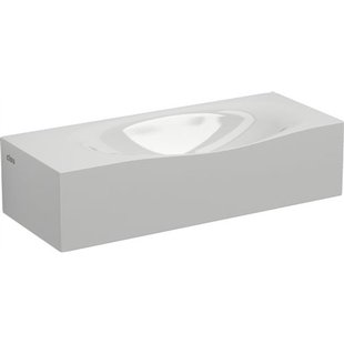 Clou Hammock Fontein - 45x18x11cm - voorbewerkt kraangat links - mineraalsteen - glans wit CL/03.08370