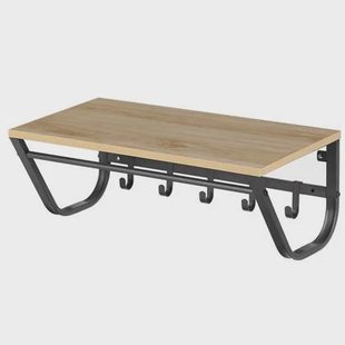 Kapstok voor de Muur of Wand - Wandkapstok met Haken in Lichte Eik Kleur - 60 cm Lang