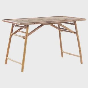 Beliani-MOLISE -Tuintafel-Lichte houtkleur-69 x 120 cm-Bamboehout