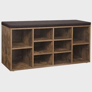 ACAZA Schoenenrek - Schoenenkast - Met Zitkussen - Vintage Bruin