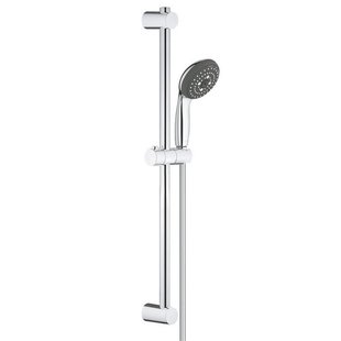 GROHE Vitalo Start 100 glijstangset - 60cm - ronde handdouche - 3 straalsoorten - gladde doucheslang - chroom/zwart 26032000