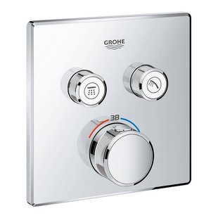 Grohe SmartControl Inbouwthermostaat - 3 knoppen - vierkant - chroom 29124000