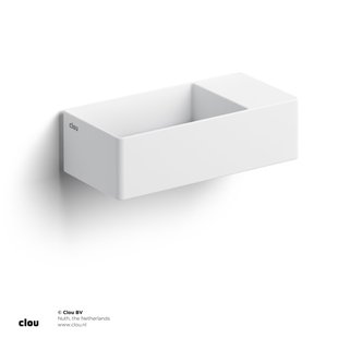 Clou New Flush 3 fontein 35x18cm voorbewerkt kraangat aluite Wit mat CL/03.13430