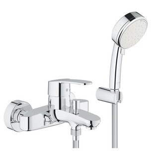 GROHE Eurostyle Cosmopolitan badkraan met omstel en koppelingen met doucheset chroom/wit 3359220a