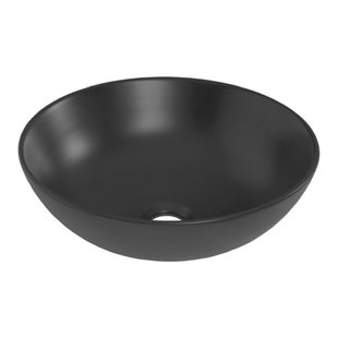 BRAUER Bowl waskom - 40x40cm - rond - keramiek - mat zwart WK-BO40ROMZ