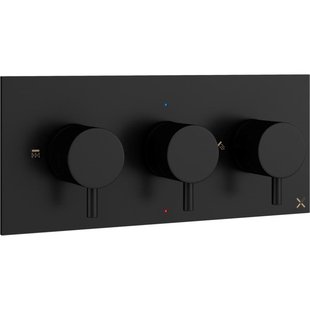 Crosswater MPRO inbouw thermostatisch douchekraan horizontaal 2 stopkranen mat zwart sw385420/sw385440