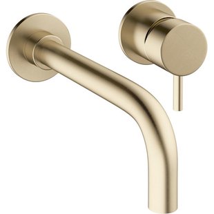 Crosswater MPRO inbouw wastafelkraan met inbouwdeel en 14cm en 22cm uitloop geborsteld messing (goud) 2x sw84108/sw209243